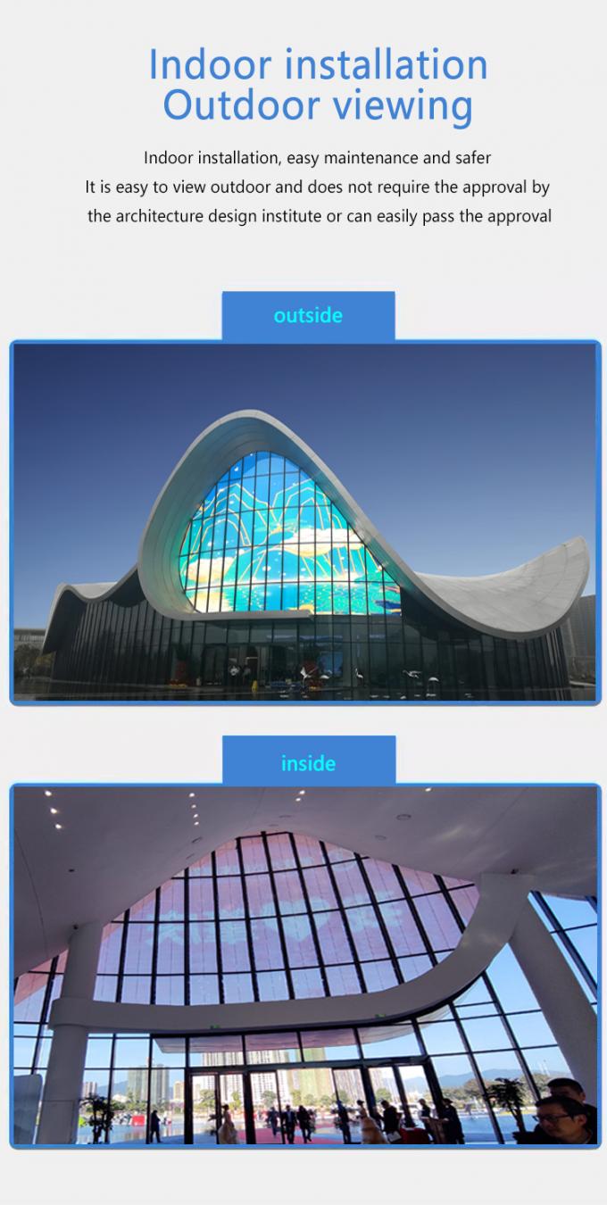 P20 P30 P40 LED Film Screen Giant Glass Curtain Wall Display 1