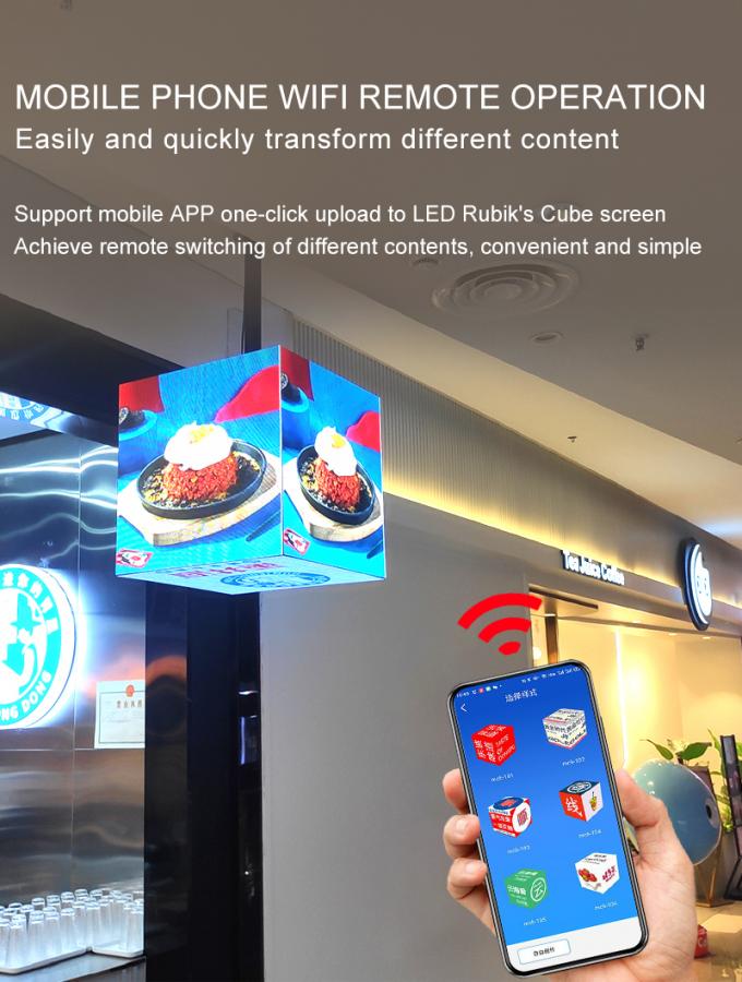 Tampilan LED kubus P2.5 P3 P4mm Disesuaikan dengan toko ritel Iklan LED kubus 1