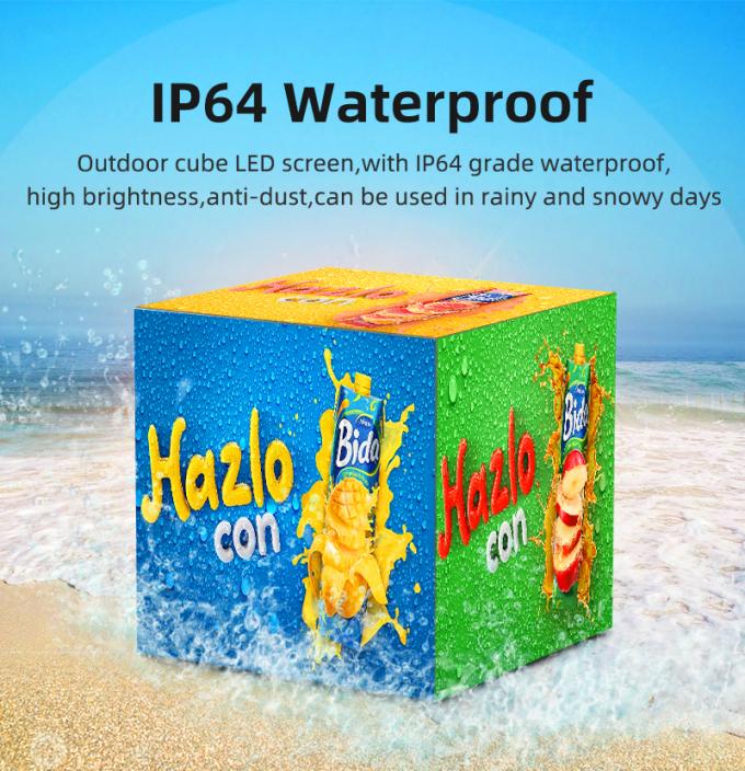 Tampilan LED kubus P2.5 P3 P4mm Disesuaikan dengan toko ritel Iklan LED kubus 3