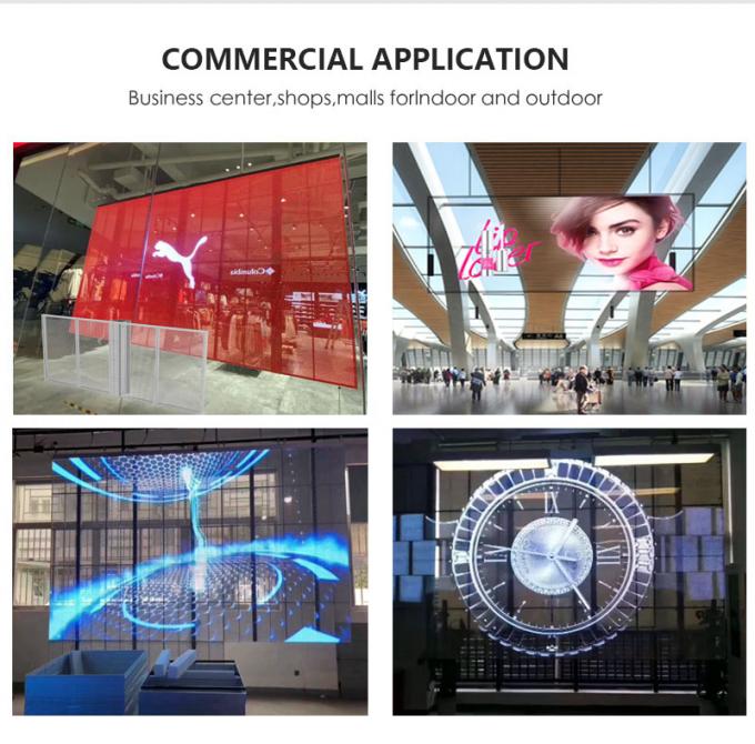 Layar layar LED transparan dalam ruangan P3.91panel tampilan video led dinding kaca led mesh 6