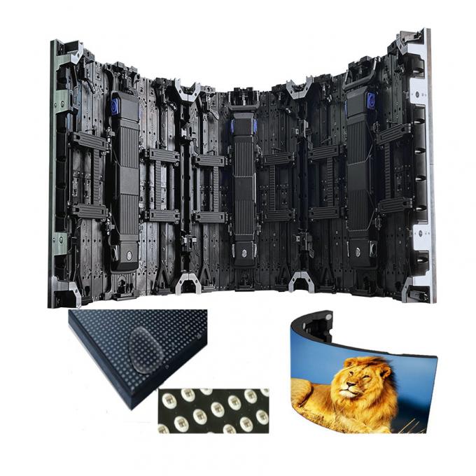 Curved Screen Indoor/Outdoor Flexible LED Video Wall Rental LED Display untuk kegiatan pameran & panggung-P2.976 P3.91 P4.81 2