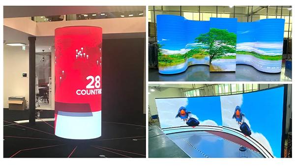 Layar TV LED Lunak yang Dapat Disesuaikan Tampilan P3 Panel LED Fleksibel Dalam Ruangan Harga Layar Seksi 1