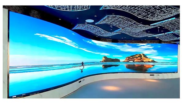 Layar TV LED Lunak yang Dapat Disesuaikan Tampilan P3 Panel LED Fleksibel Dalam Ruangan Harga Layar Seksi 4