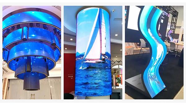 Layar TV LED Lunak yang Dapat Disesuaikan Tampilan P3 Panel LED Fleksibel Dalam Ruangan Harga Layar Seksi 5