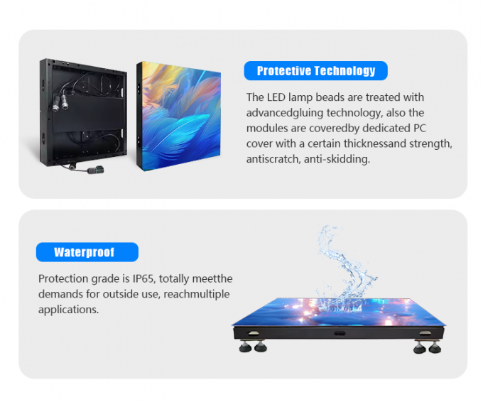 Tampilan Panel Lantai Dansa Panggung 3D Interaktif Layar LED Ubin Lantai P2.6 P2.97 P3.91 Layar LED 3